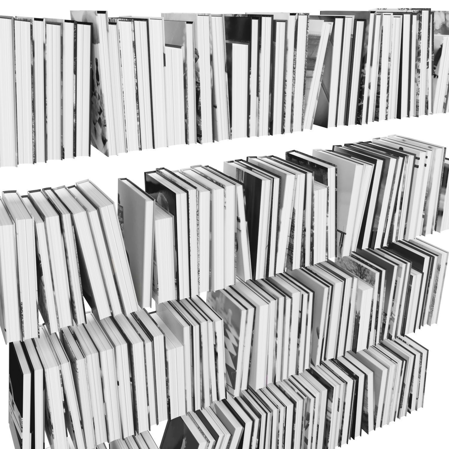 Books 150 pieces 3-2-3 Low-poly 3D model_9