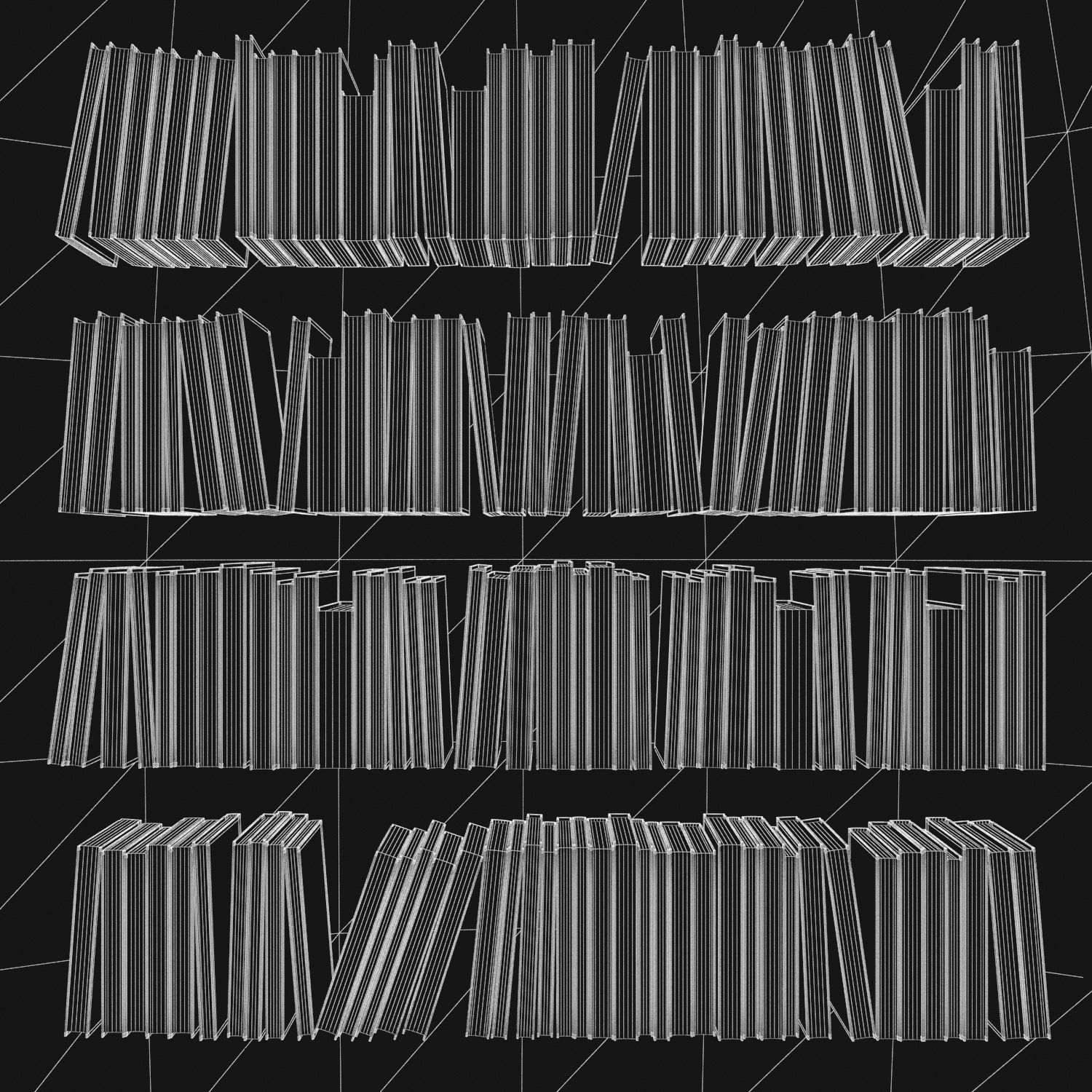 Books 150 pieces 3-2-3 Low-poly 3D model_31