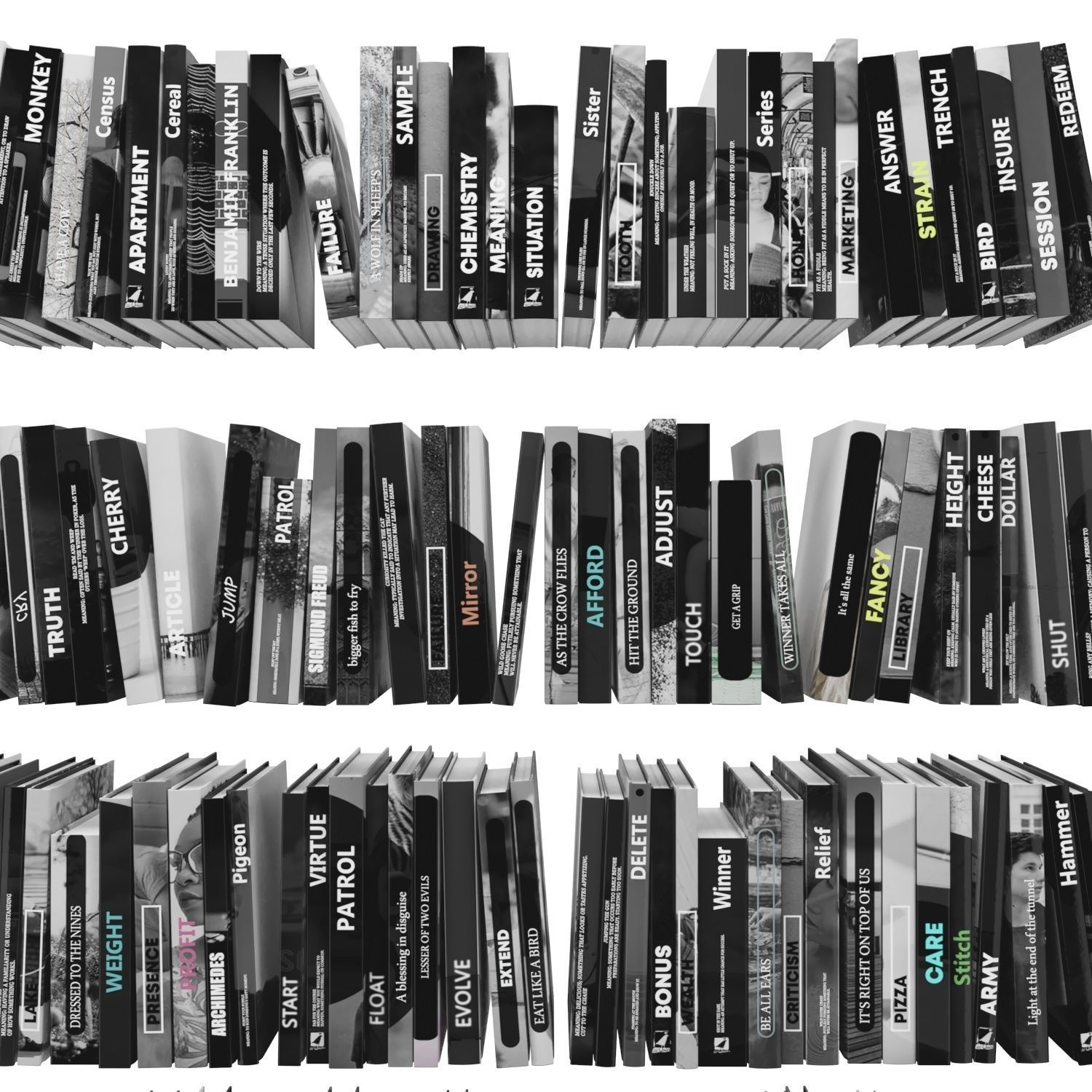 Books 150 pieces 3-2-3 Low-poly 3D model_10