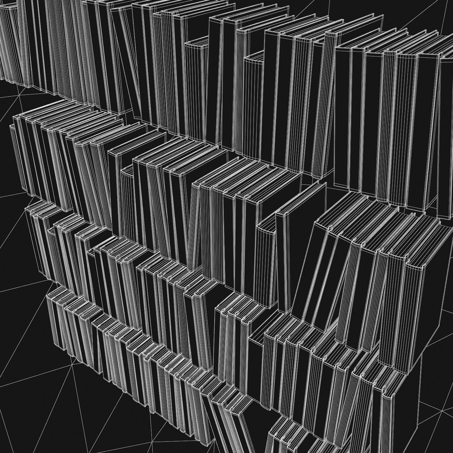 Books 150 pieces 3-2-3 Low-poly 3D model_34
