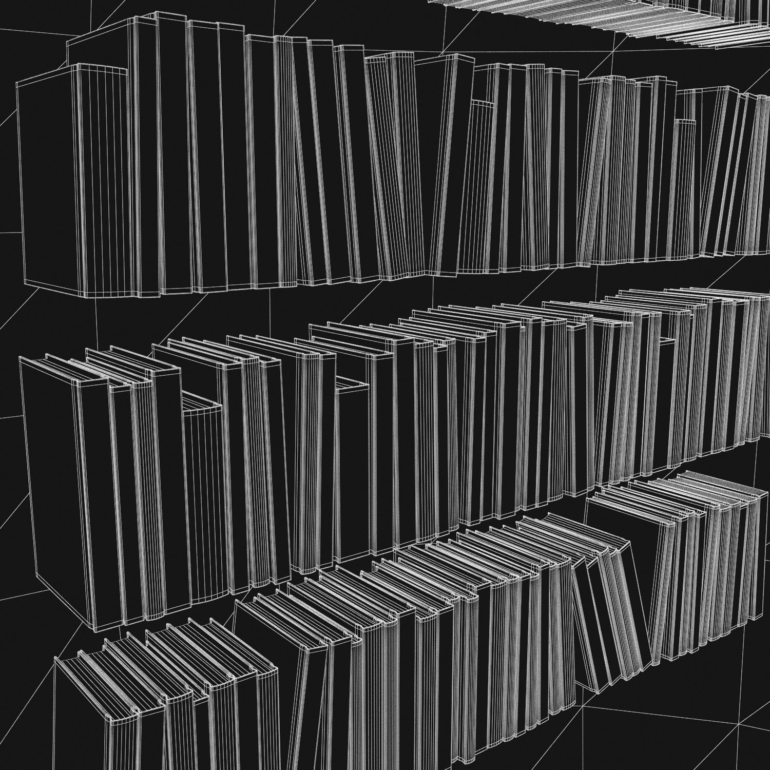 Books 150 pieces 3-2-3 Low-poly 3D model_33