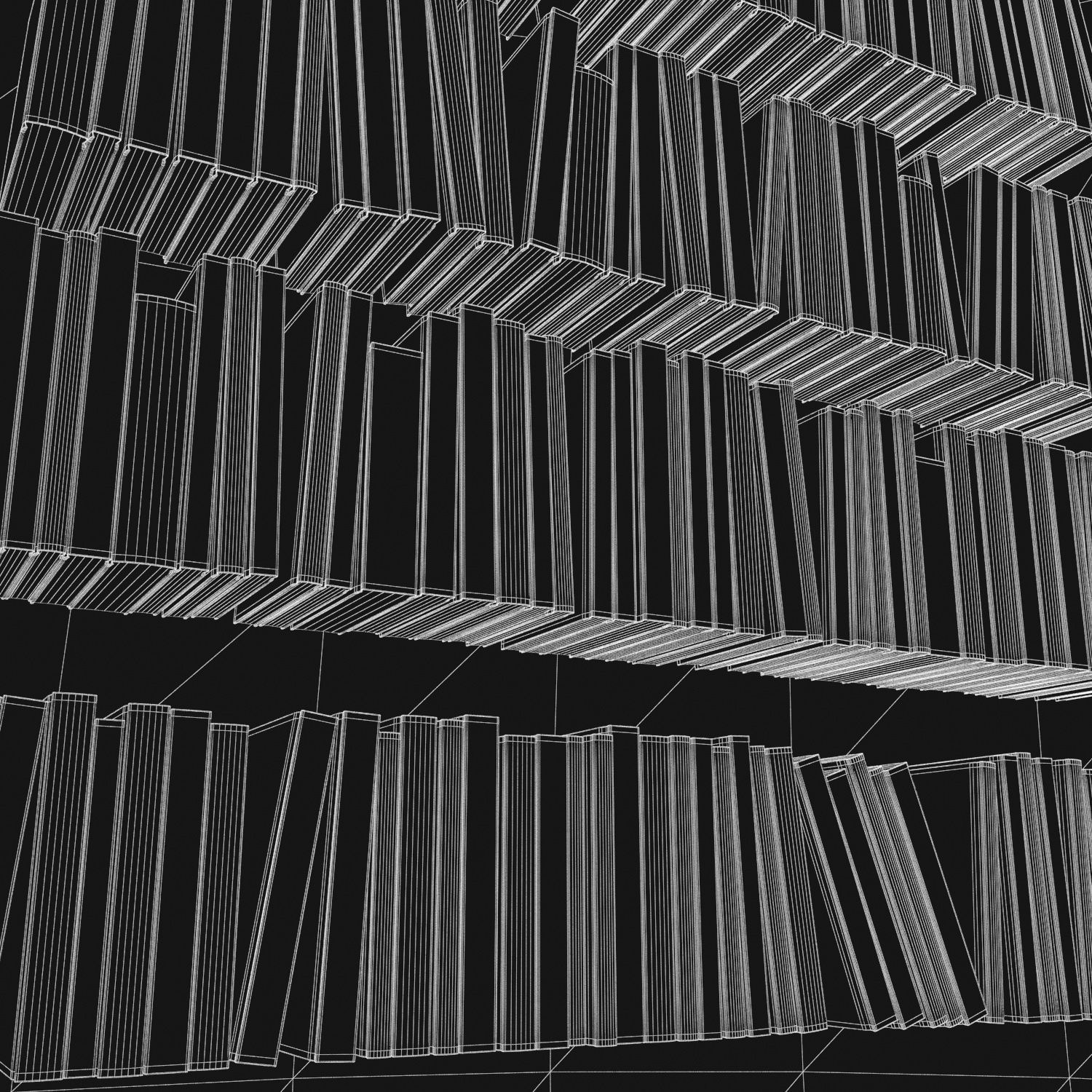 Books 150 pieces 3-2-3 Low-poly 3D model_32