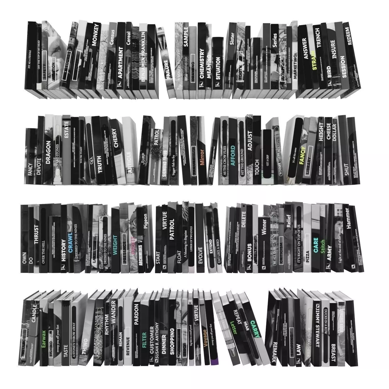 Books 150 pieces 3-2-3 Low-poly 3D model_0