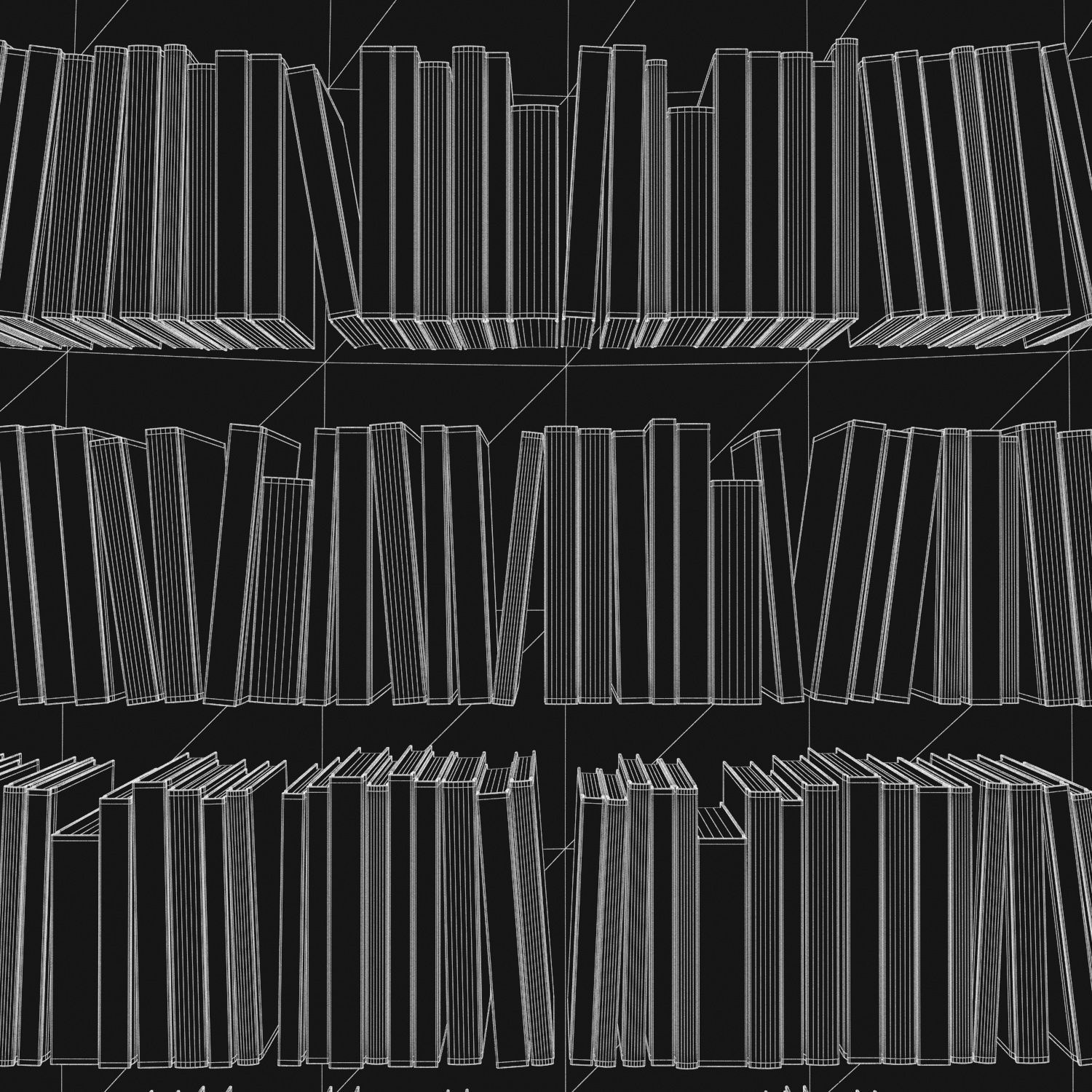 Books 150 pieces 3-2-3 Low-poly 3D model_29