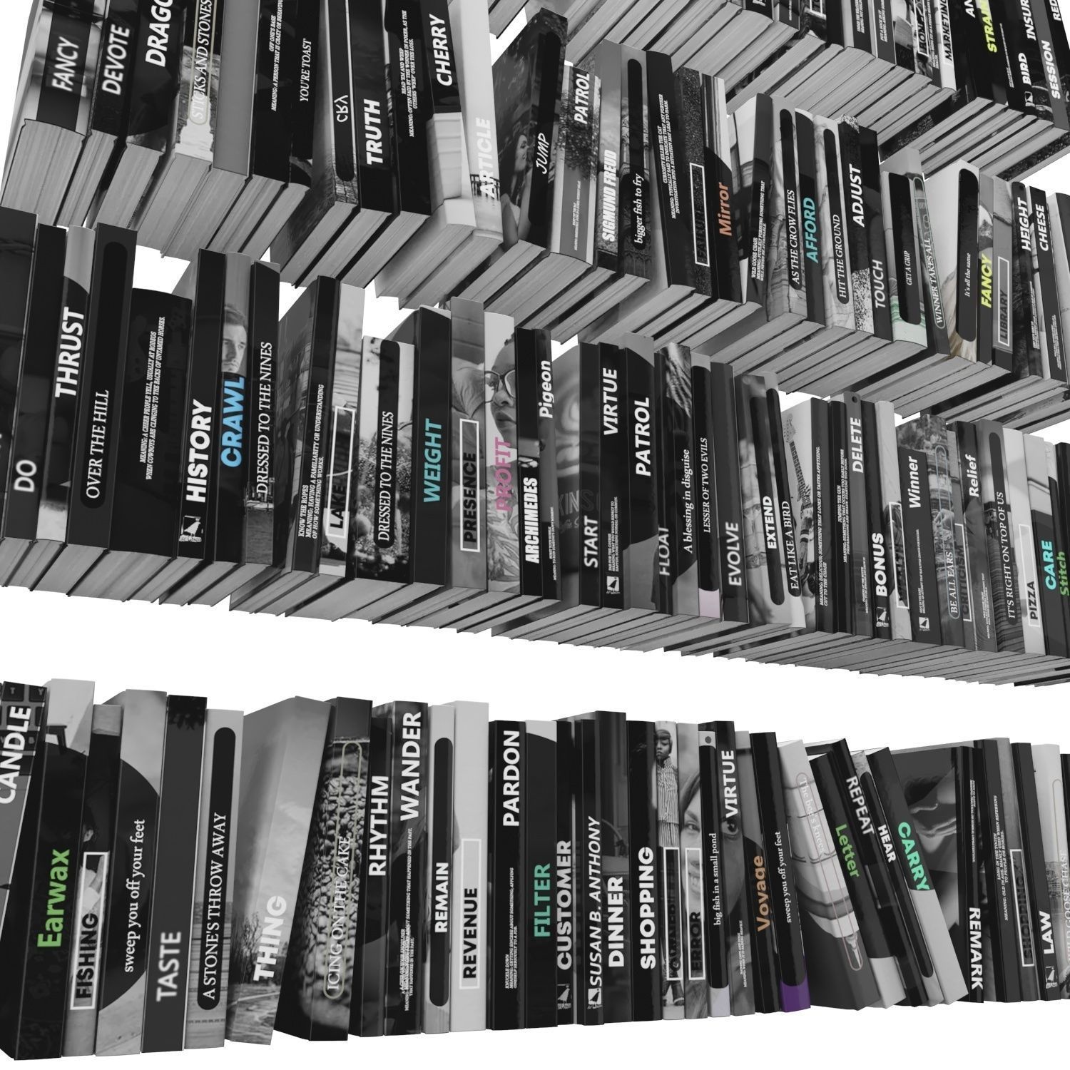 Books 150 pieces 3-2-3 Low-poly 3D model_17