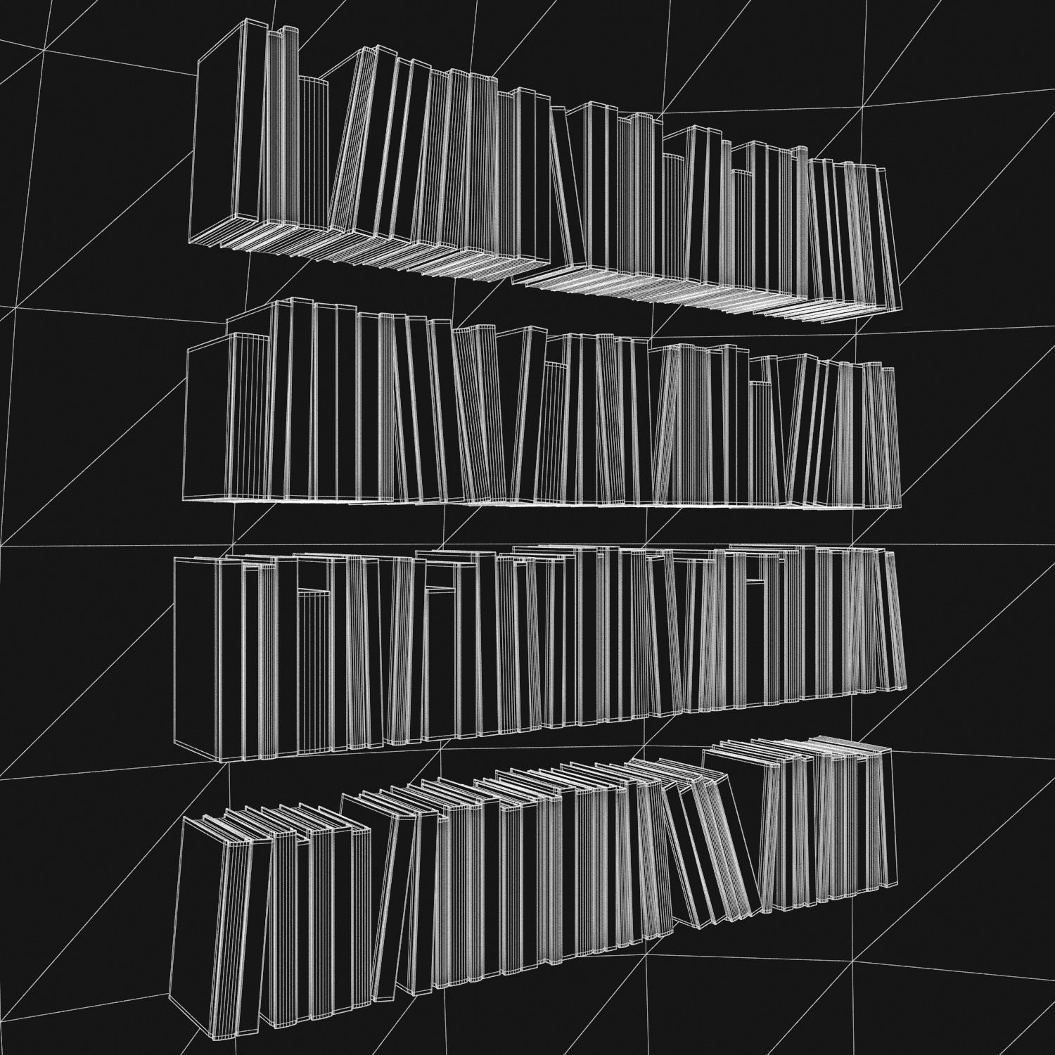 Books 150 pieces 3-2-3 Low-poly 3D model_25