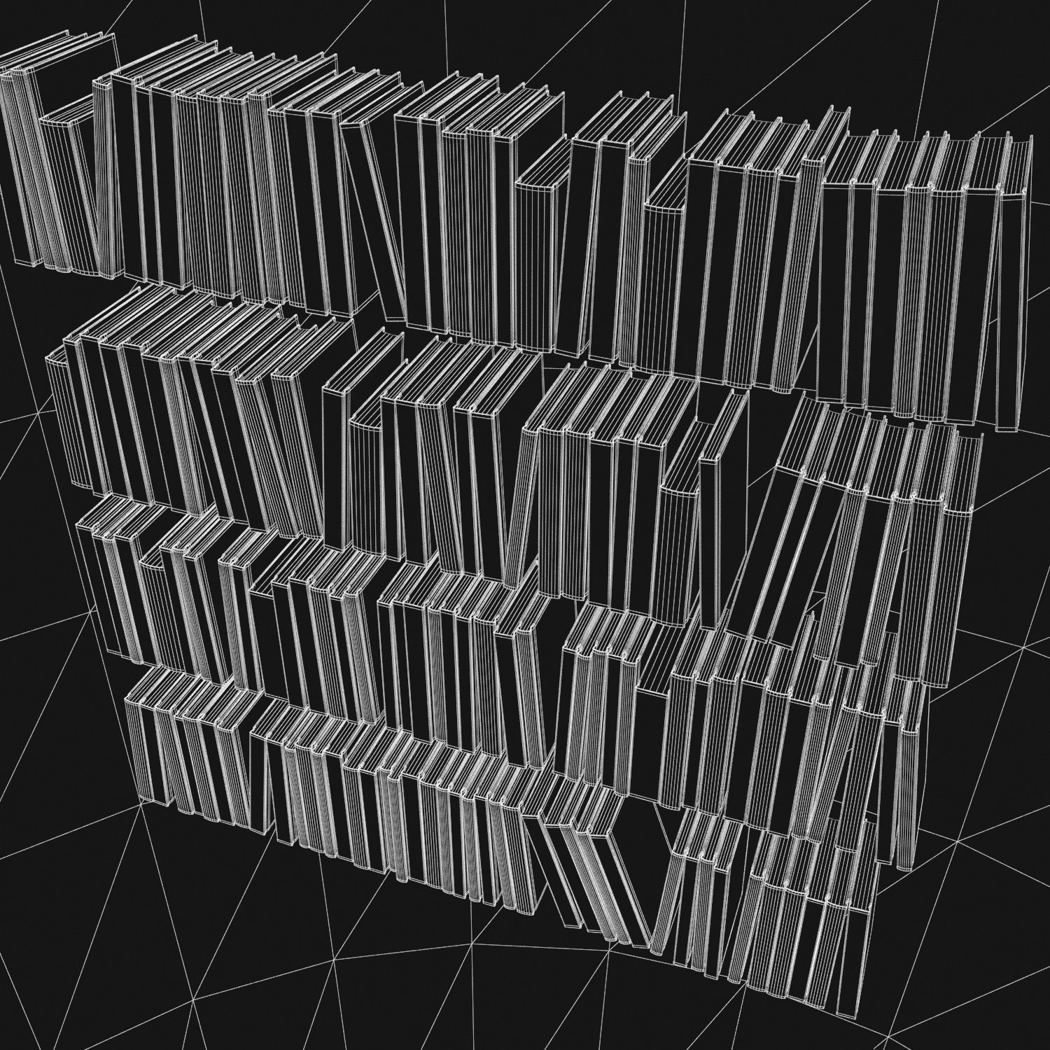 Books 150 pieces 3-2-3 Low-poly 3D model_27