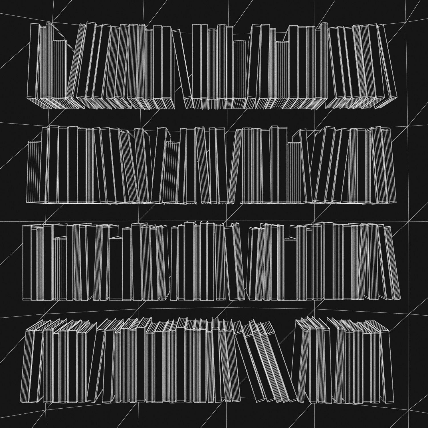 Books 150 pieces 3-2-3 Low-poly 3D model_24