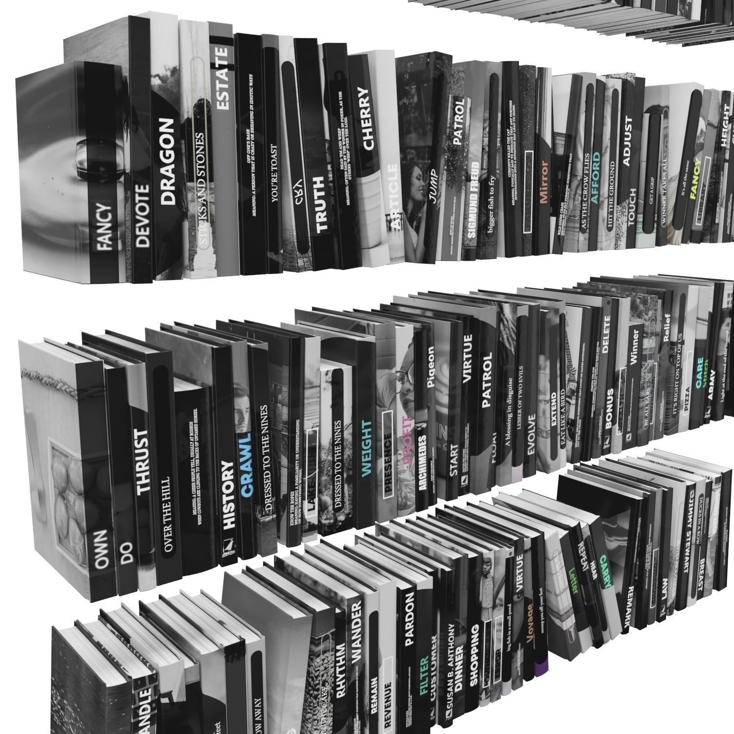Books 150 pieces 3-2-3 Low-poly 3D model_18