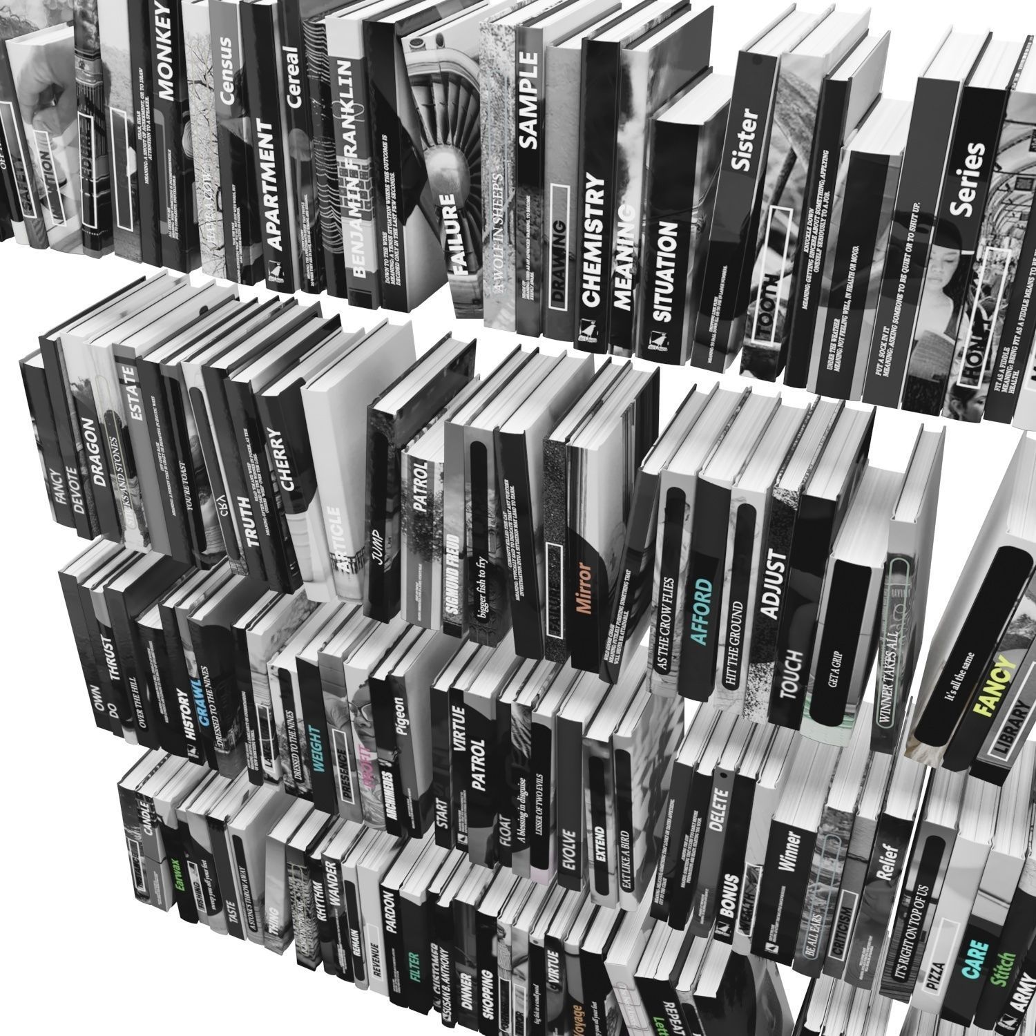 Books 150 pieces 3-2-3 Low-poly 3D model_22