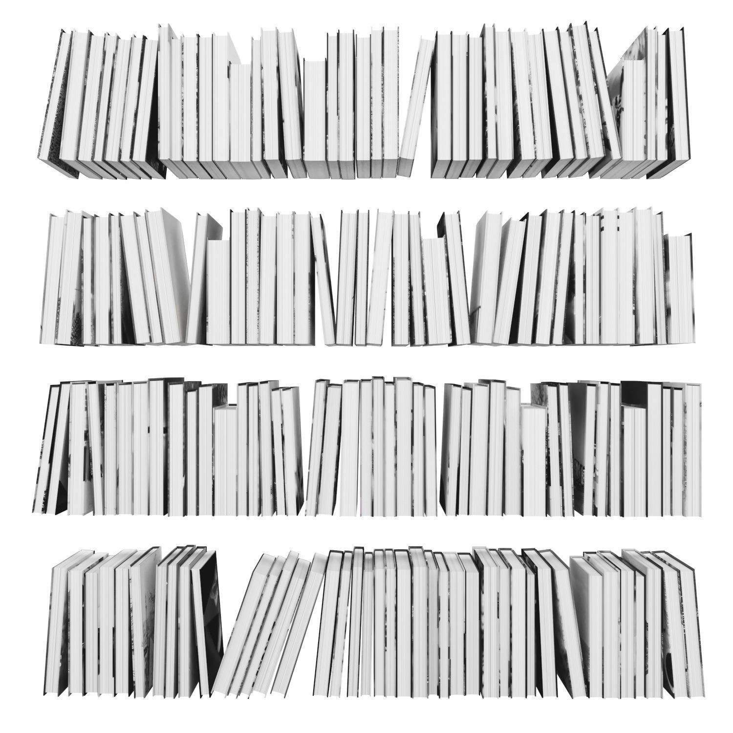 Books 150 pieces 3-2-3 Low-poly 3D model_15