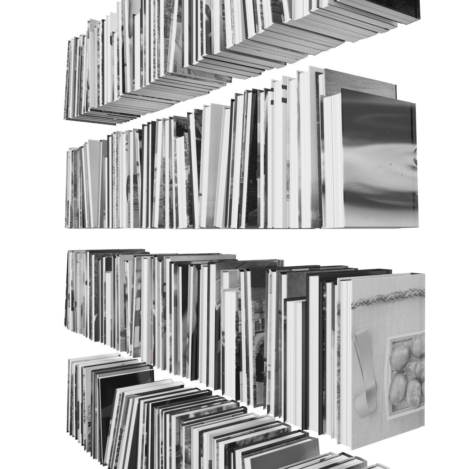 Books 150 pieces 3-2-3 Low-poly 3D model_13