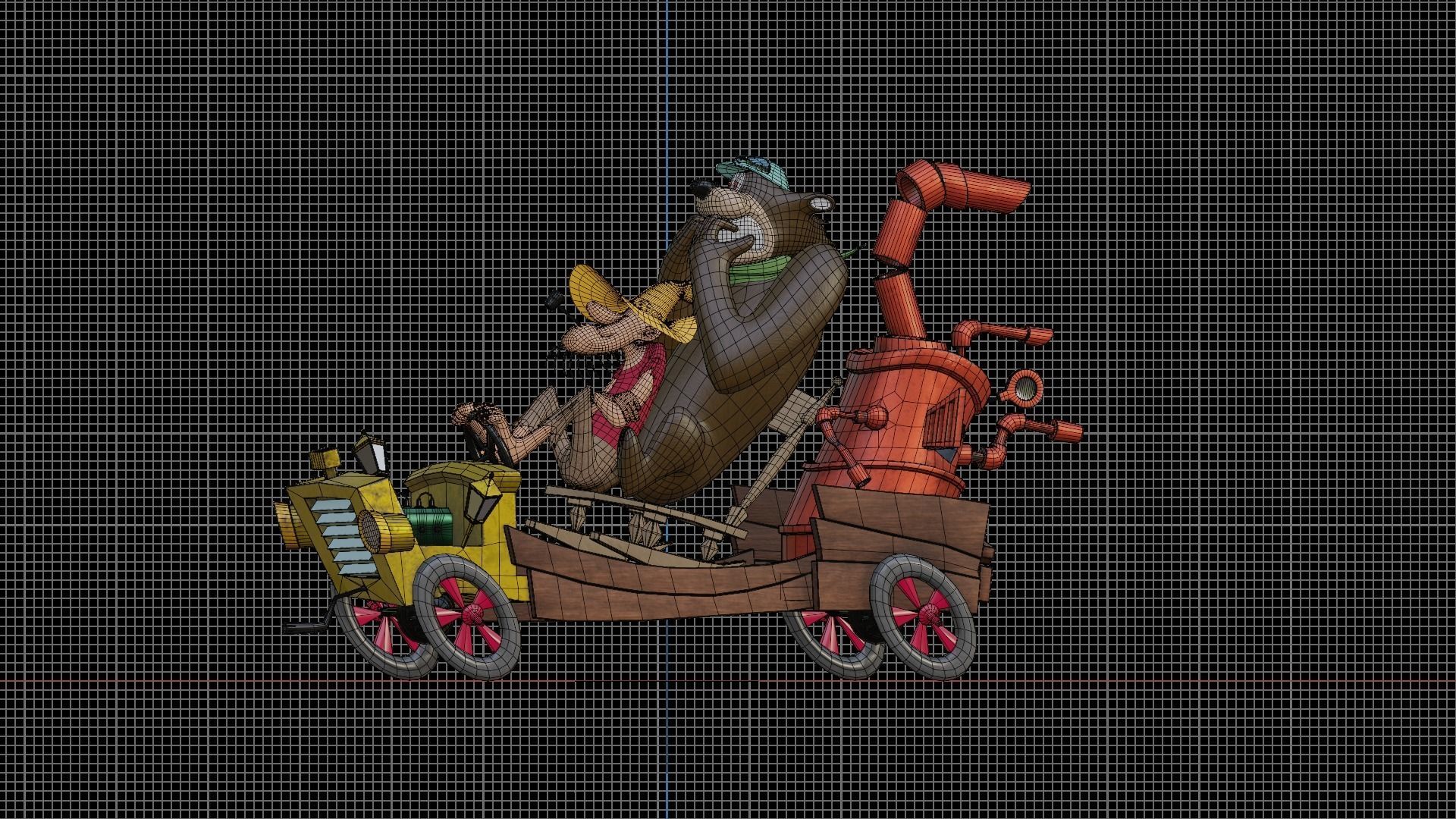 Lazy Luke and Blubber Bear 3D model_6