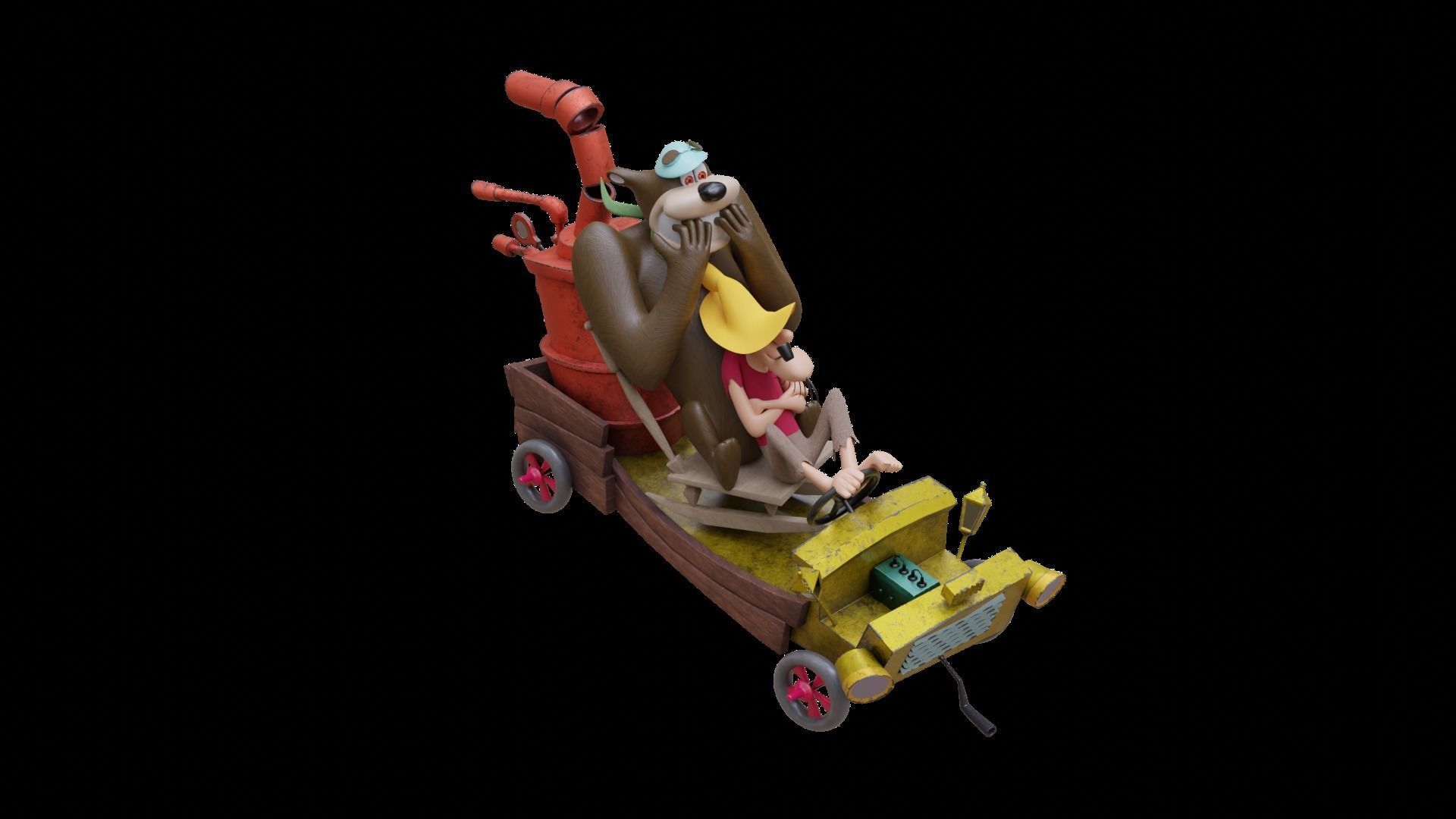 Lazy Luke and Blubber Bear 3D model_3