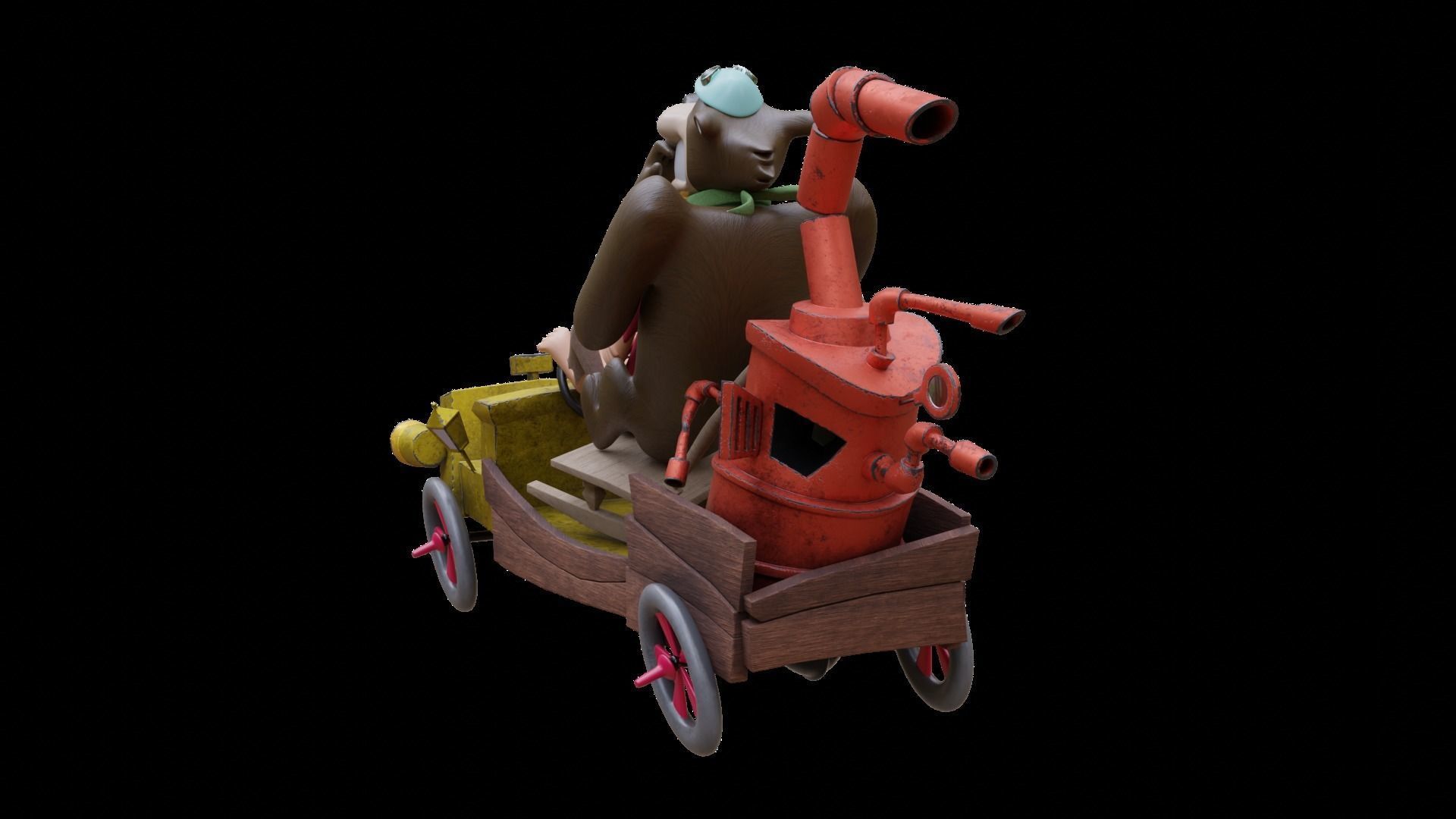 Lazy Luke and Blubber Bear 3D model_5