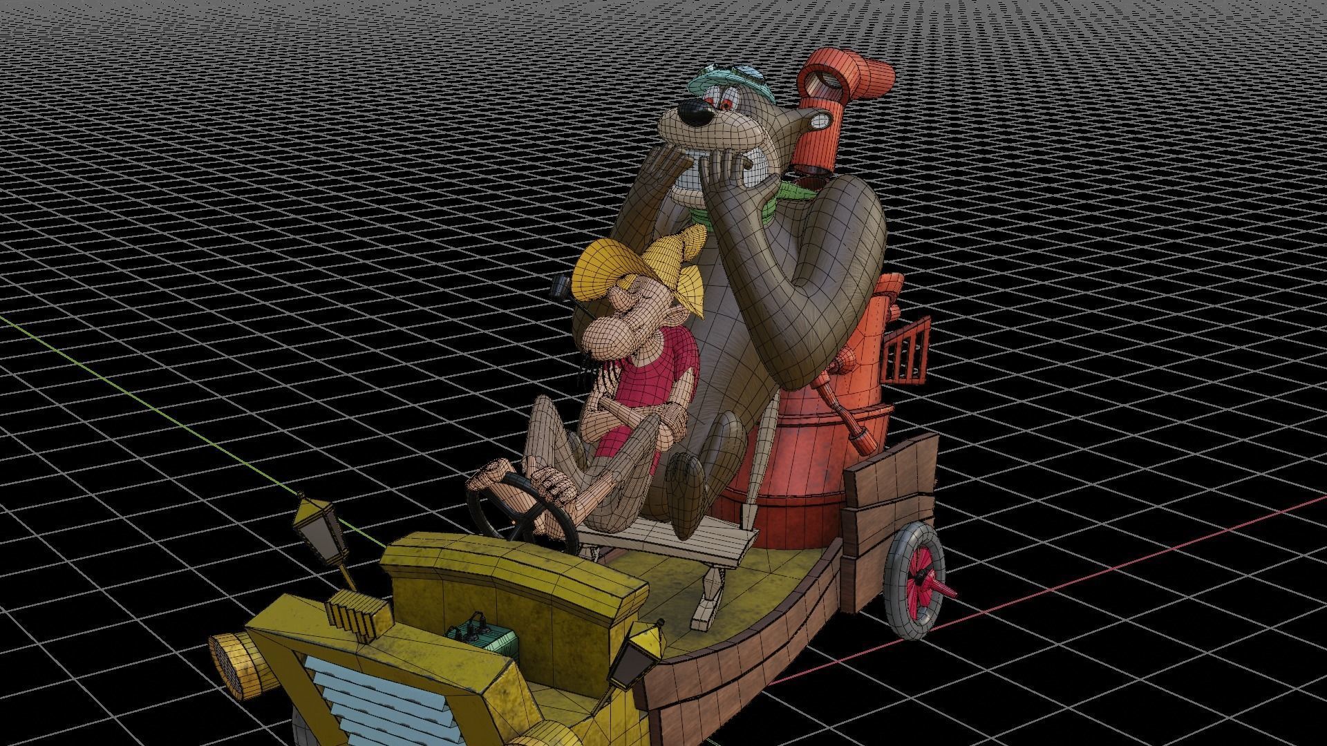 Lazy Luke and Blubber Bear 3D model_7