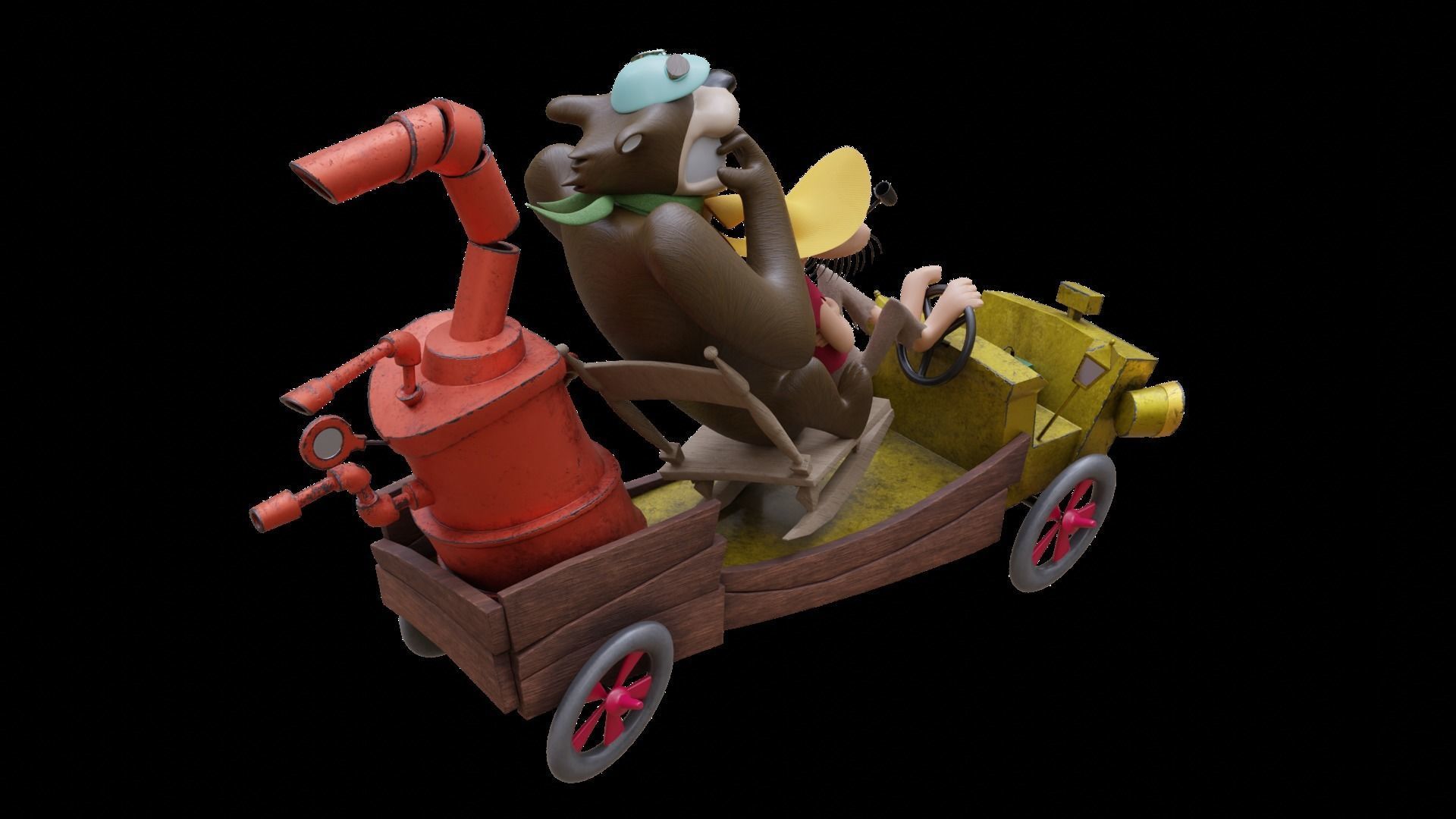 Lazy Luke and Blubber Bear 3D model_4