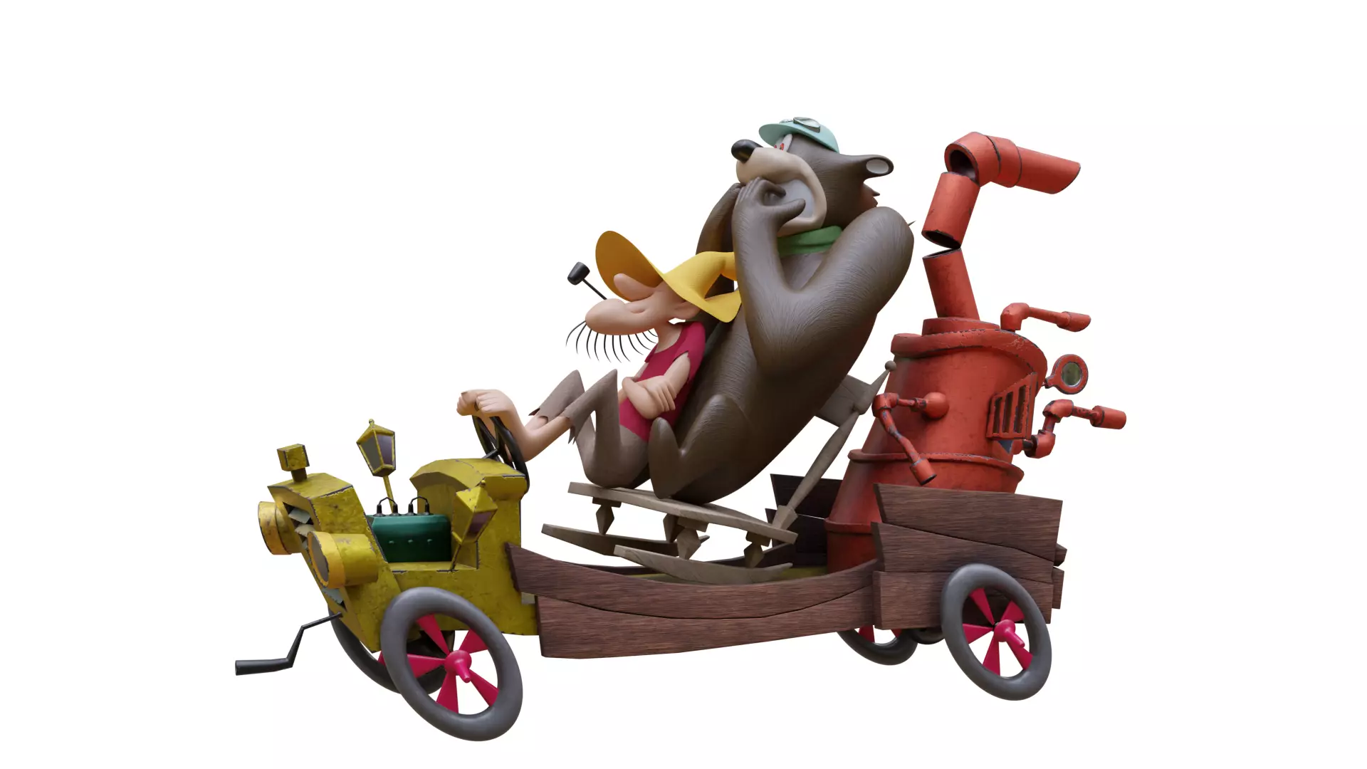 Lazy Luke and Blubber Bear 3D model_0