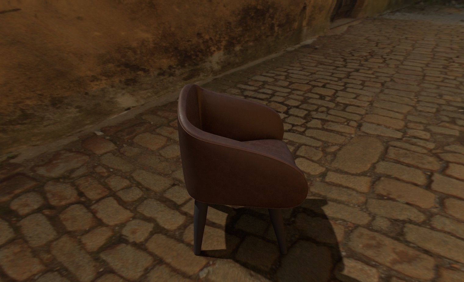 Occasional Chair Low-poly 3D model_1