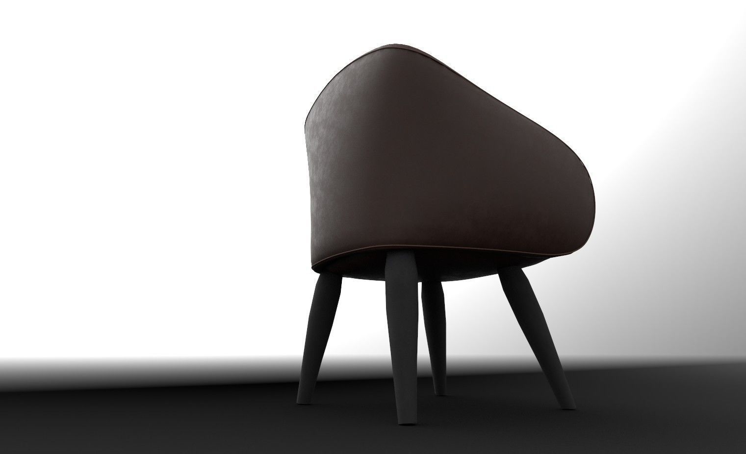 Occasional Chair Low-poly 3D model_4