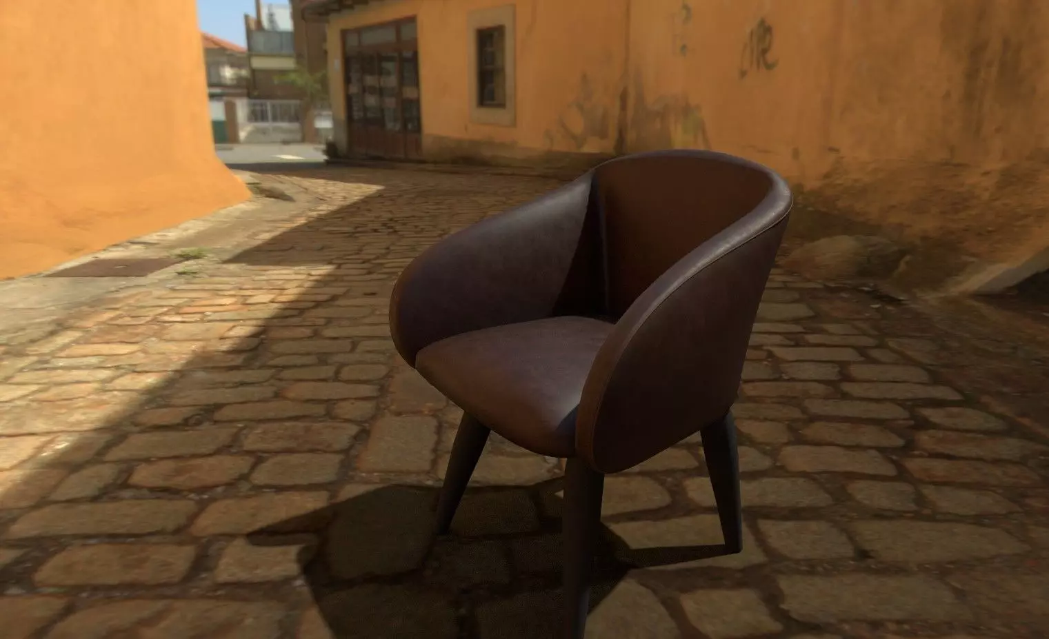 Occasional Chair Low-poly 3D model_0