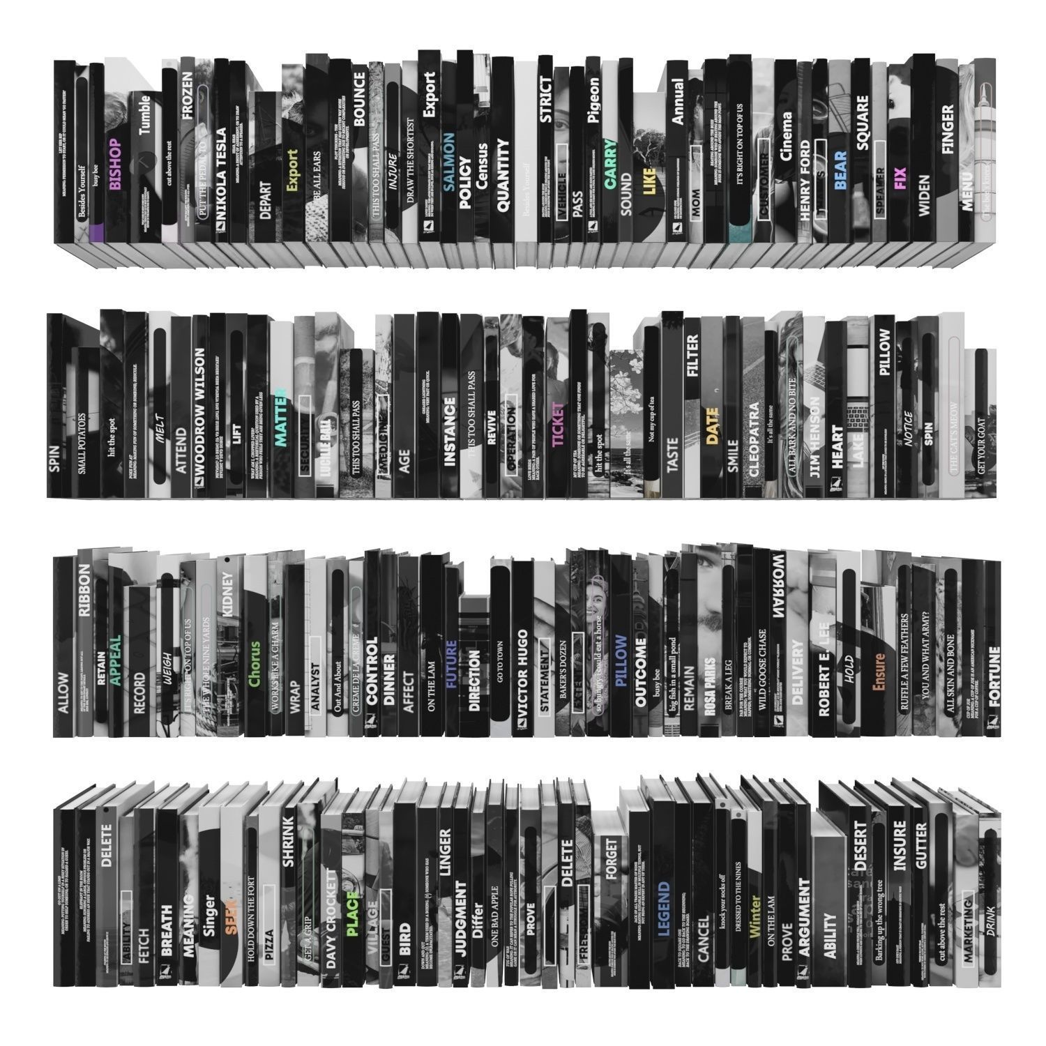 Books 150 pieces 3-7-1 Low-poly 3D model_1