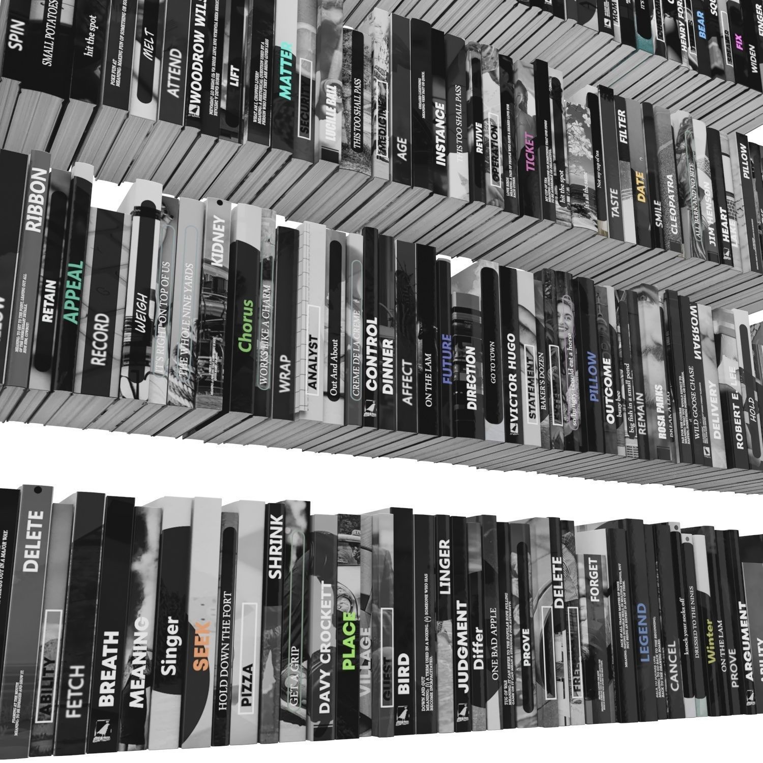 Books 150 pieces 3-7-1 Low-poly 3D model_16