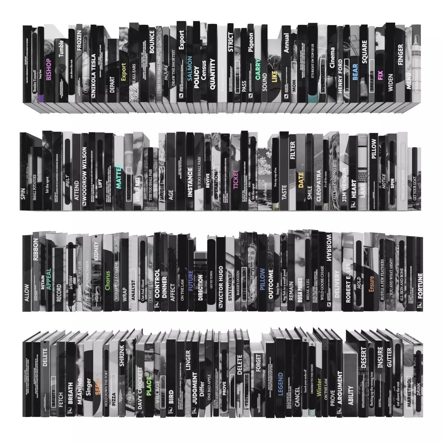 Books 150 pieces 3-7-1 Low-poly 3D model_0