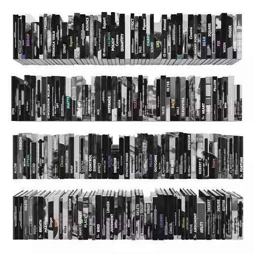 Books 150 pieces 3-7-1 Low-poly 3D model