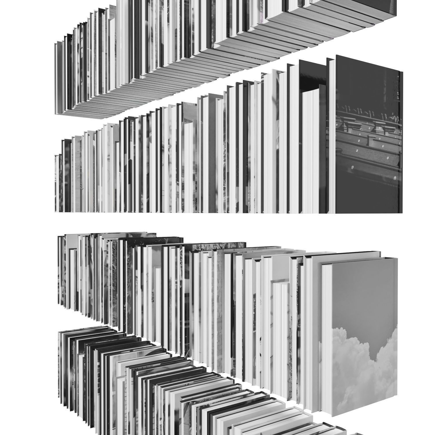Books 150 pieces 3-7-1 Low-poly 3D model_13