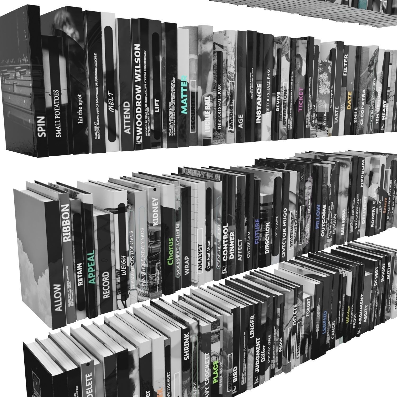 Books 150 pieces 3-7-1 Low-poly 3D model_19