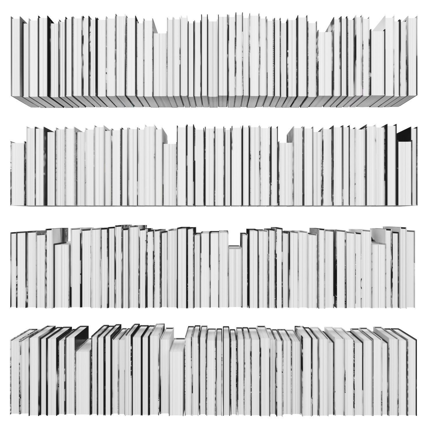 Books 150 pieces 3-7-1 Low-poly 3D model_14