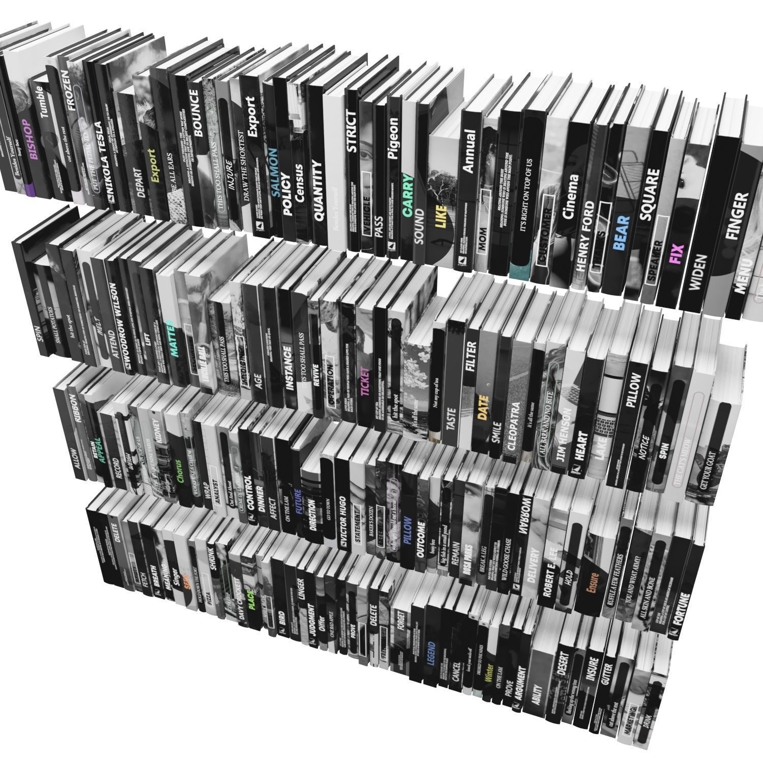 Books 150 pieces 3-7-1 Low-poly 3D model_7