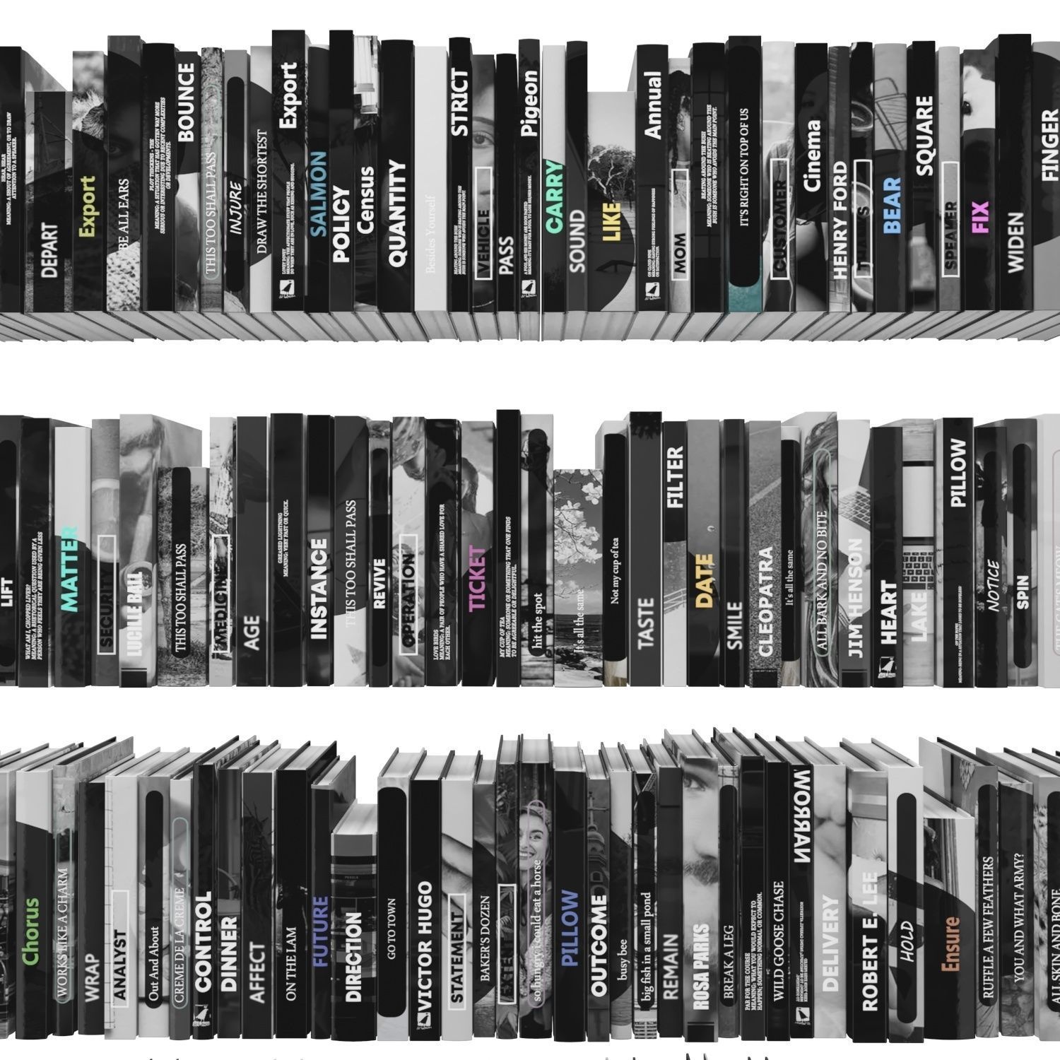 Books 150 pieces 3-7-1 Low-poly 3D model_11