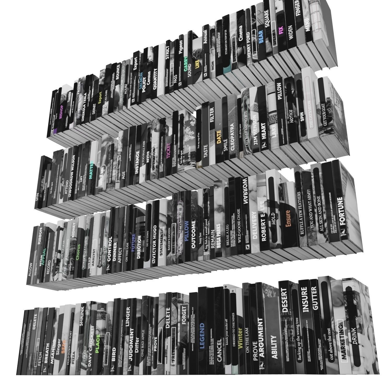 Books 150 pieces 3-7-1 Low-poly 3D model_5