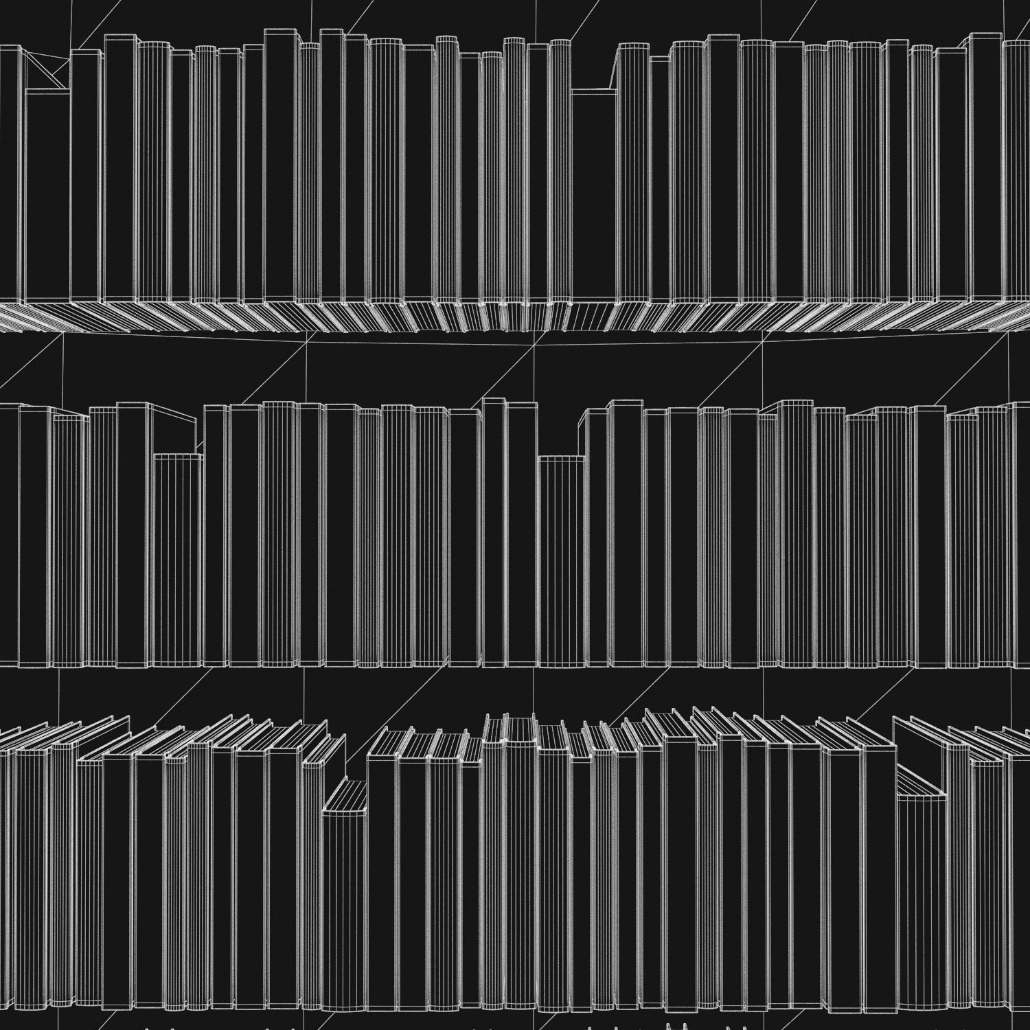 Books 150 pieces 3-7-1 Low-poly 3D model_29