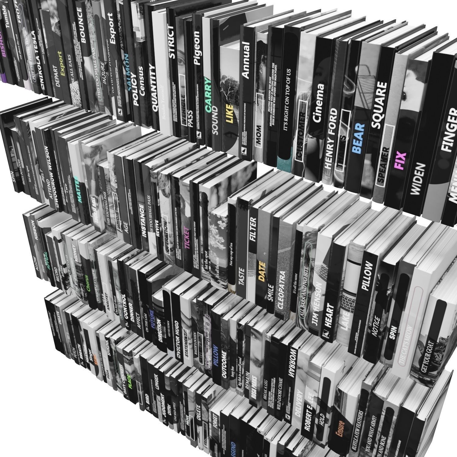 Books 150 pieces 3-7-1 Low-poly 3D model_21