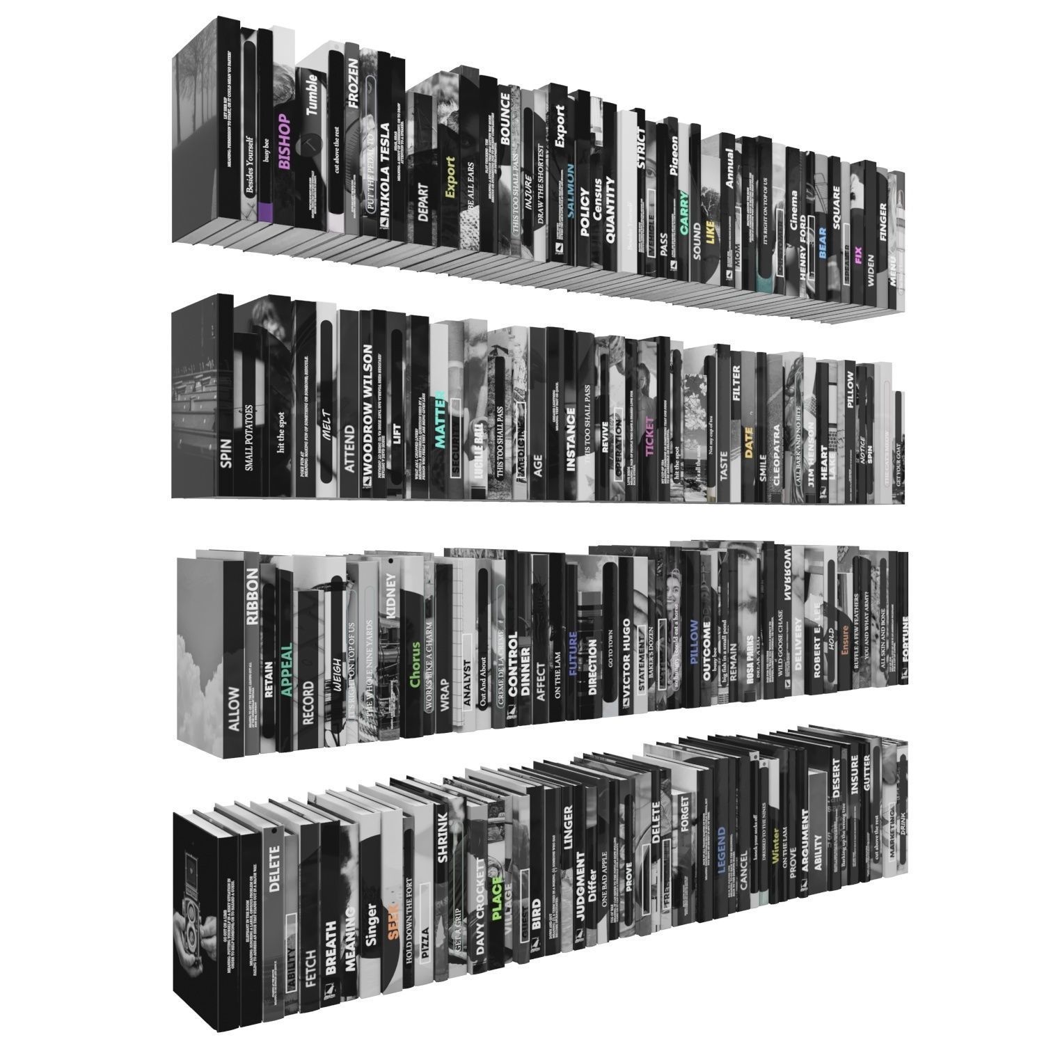 Books 150 pieces 3-7-1 Low-poly 3D model_3