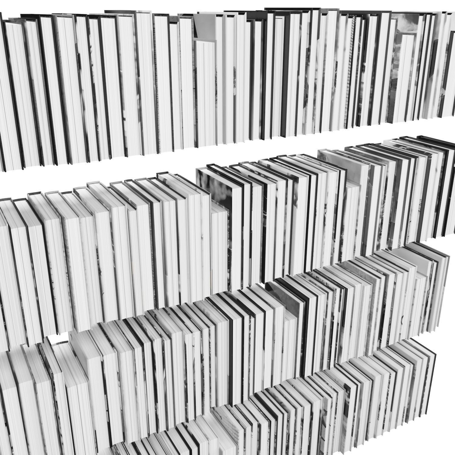 Books 150 pieces 3-7-1 Low-poly 3D model_9