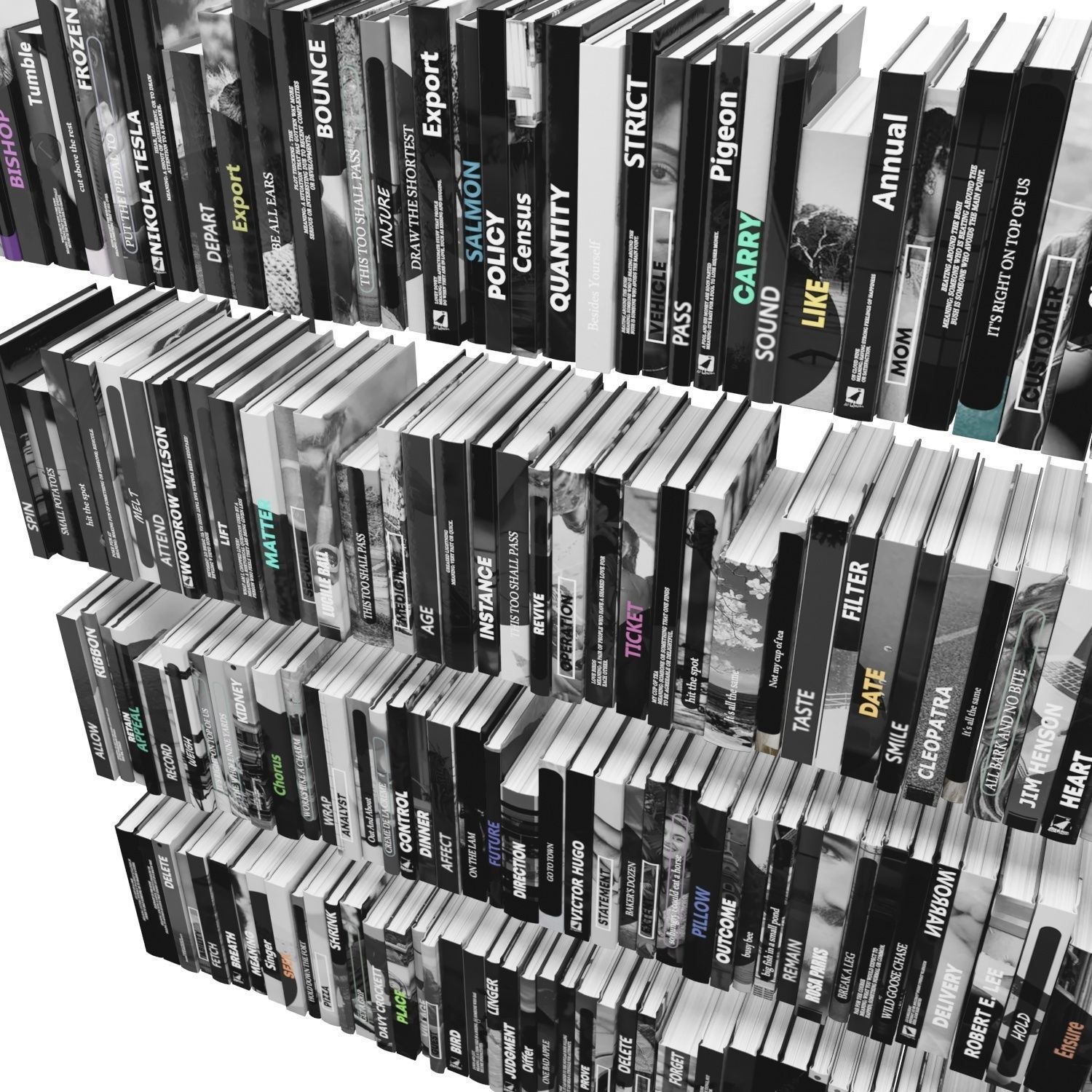 Books 150 pieces 3-7-1 Low-poly 3D model_22