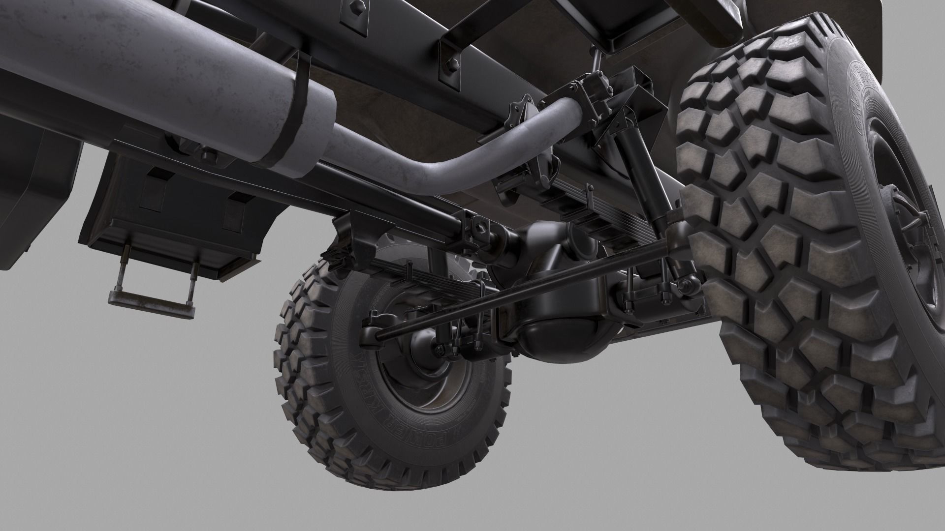 RUSSIAN MILITARY TRUCK URAL-4320 Low-poly 3D model_19