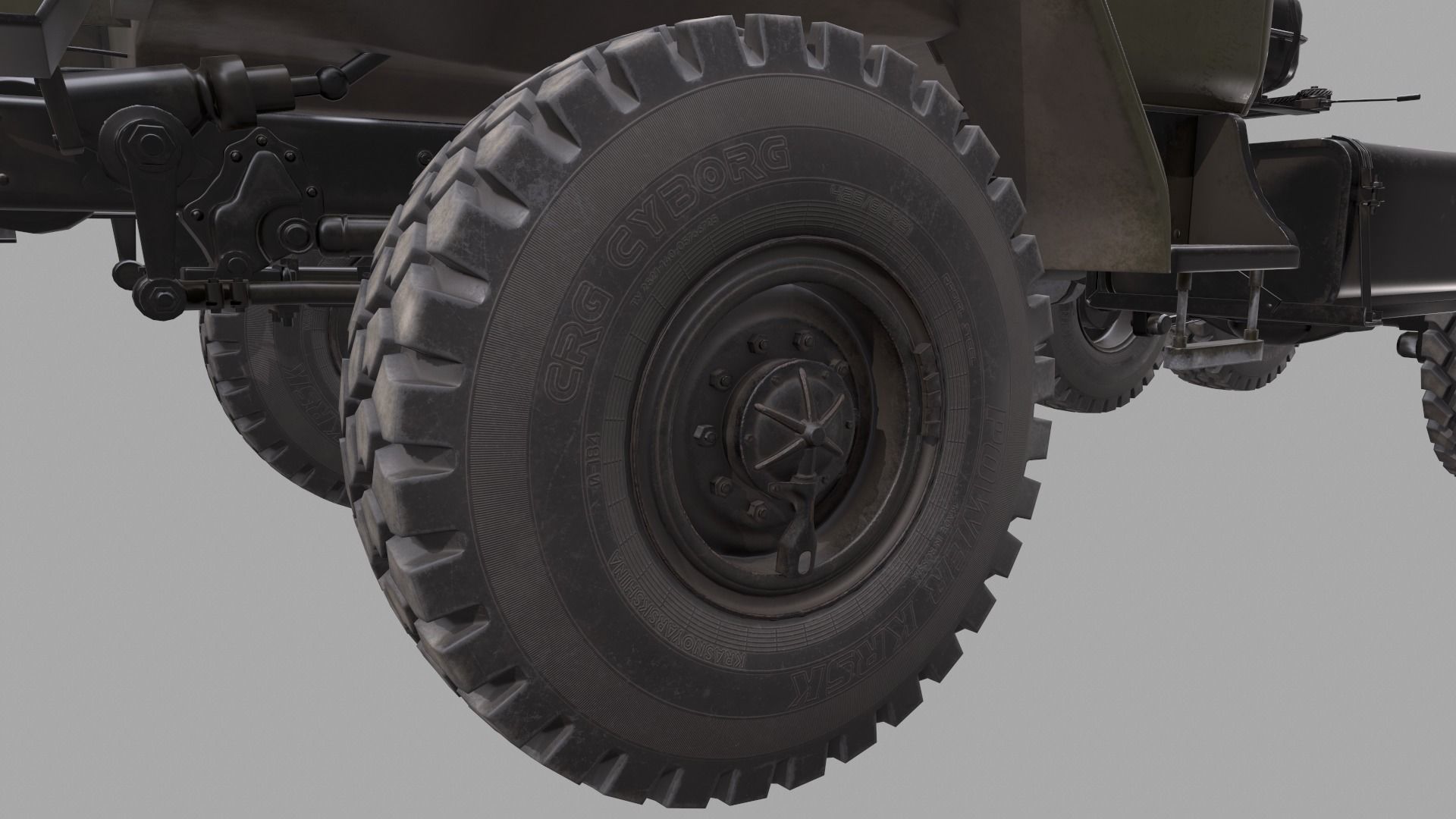 RUSSIAN MILITARY TRUCK URAL-4320 Low-poly 3D model_12