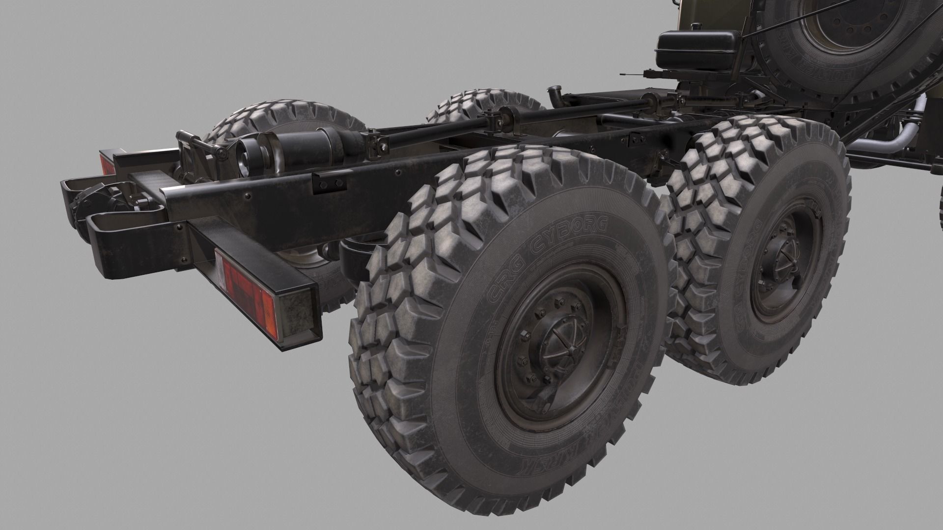RUSSIAN MILITARY TRUCK URAL-4320 Low-poly 3D model_23