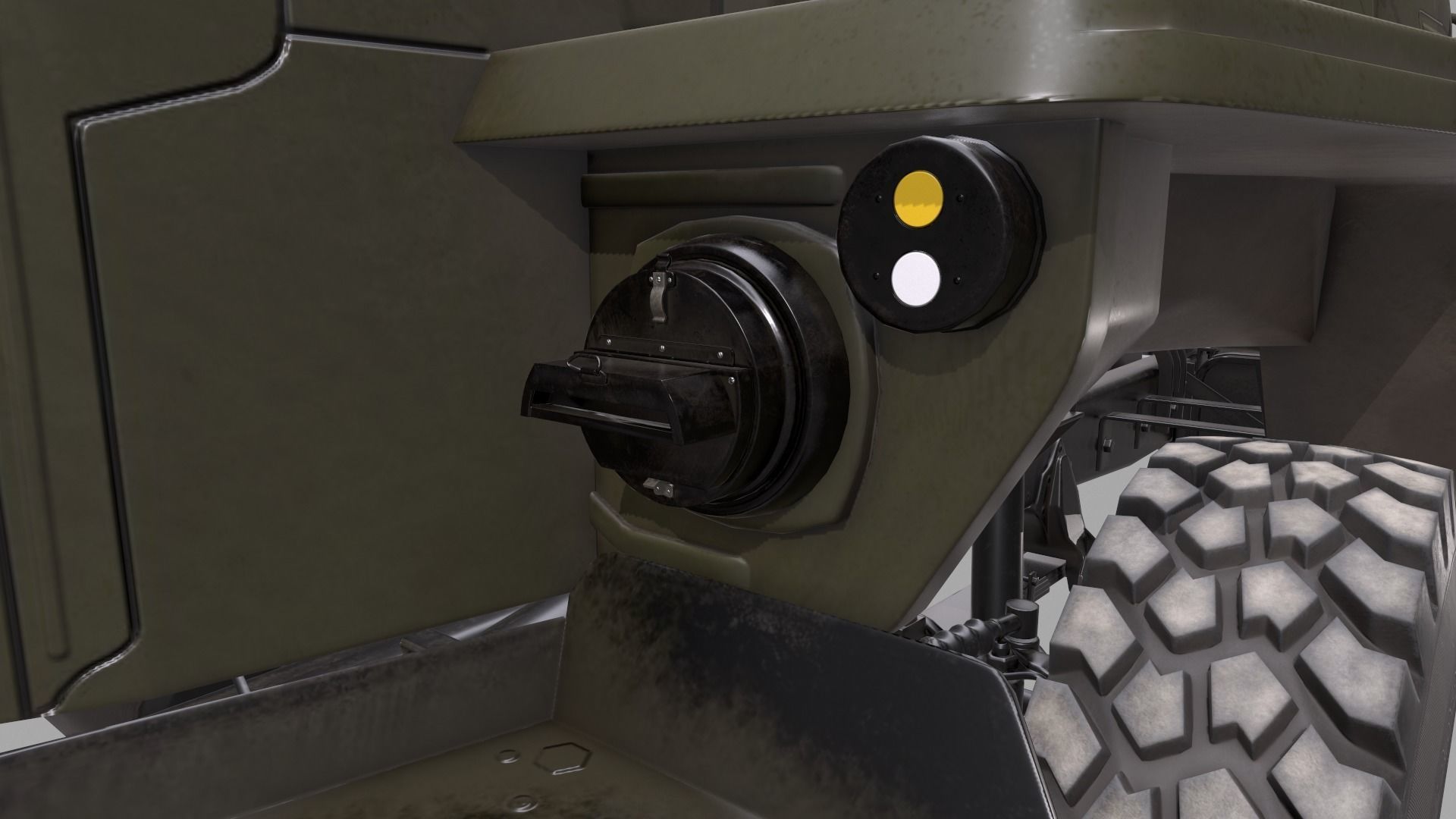 RUSSIAN MILITARY TRUCK URAL-4320 Low-poly 3D model_11