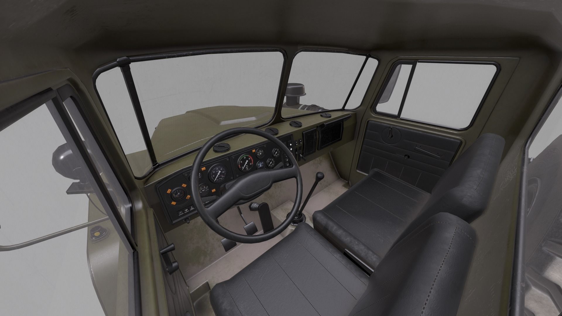 RUSSIAN MILITARY TRUCK URAL-4320 Low-poly 3D model_32