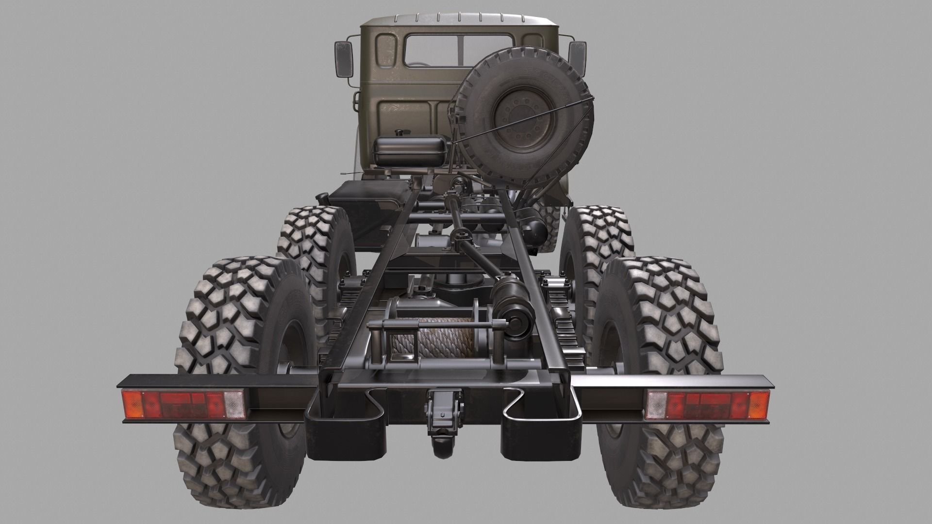 RUSSIAN MILITARY TRUCK URAL-4320 Low-poly 3D model_26