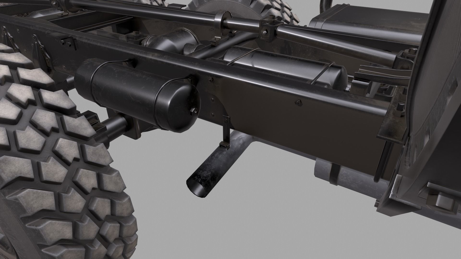 RUSSIAN MILITARY TRUCK URAL-4320 Low-poly 3D model_21