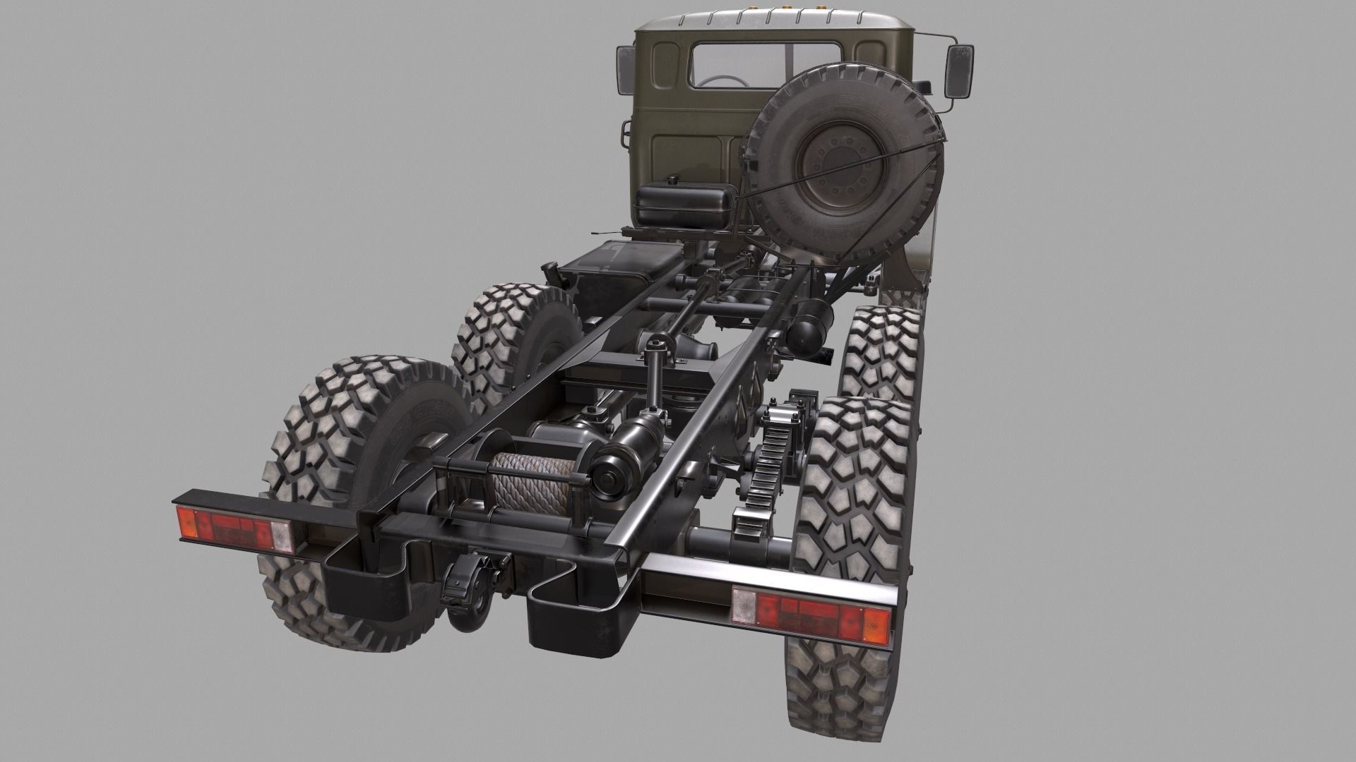 RUSSIAN MILITARY TRUCK URAL-4320 Low-poly 3D model_5