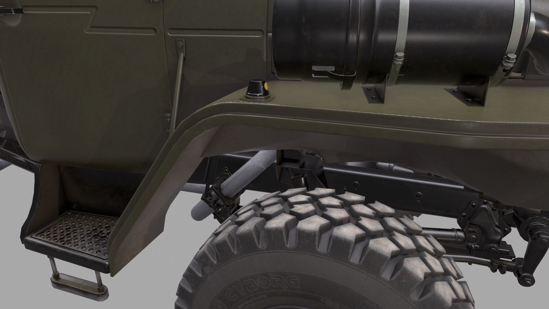 RUSSIAN MILITARY TRUCK URAL-4320 Low-poly 3D model_18