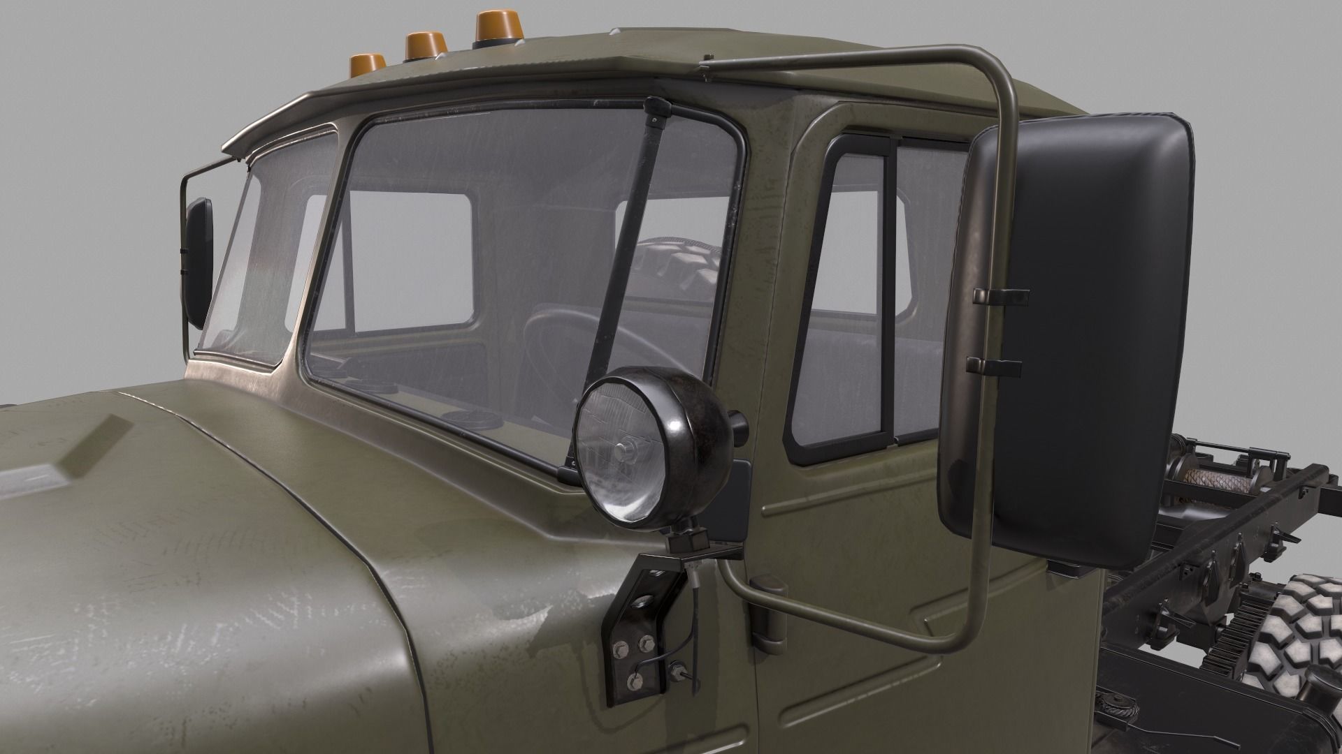 RUSSIAN MILITARY TRUCK URAL-4320 Low-poly 3D model_27